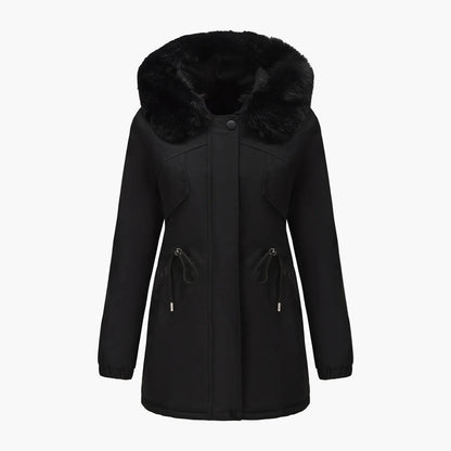 Damen Winterparka mit Kunstfellkragen – Eleganter Mantel für kalte Tage