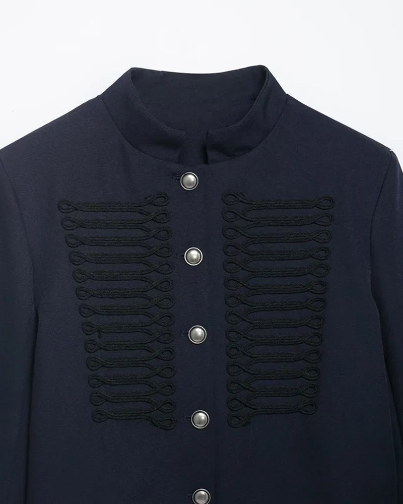 Kurze Damen Uniformjacke Schwarz mit Zierborten