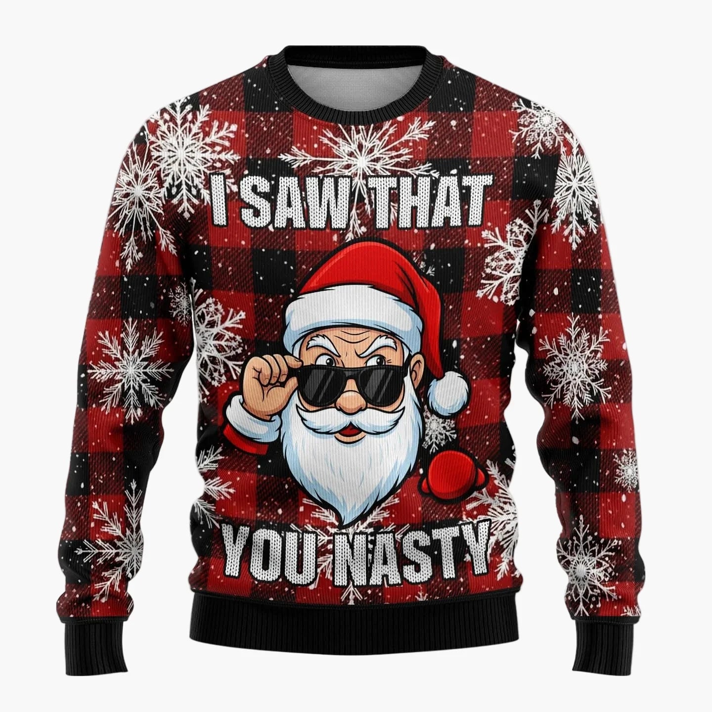 Herren Lustiger Weihnachts-Pullover mit frechem Santa-Motiv – Perfekt für Ugly Christmas Sweater Partys