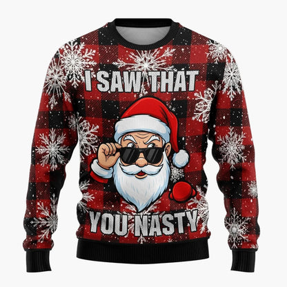 Herren Lustiger Weihnachts-Pullover mit frechem Santa-Motiv – Perfekt für Ugly Christmas Sweater Partys