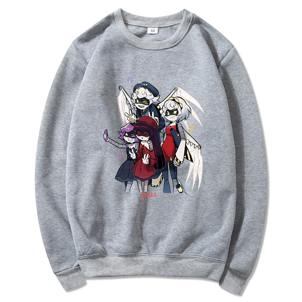 Hoodie mit Kapuze & Kängurutasche – Cartoon-Charakter-Print