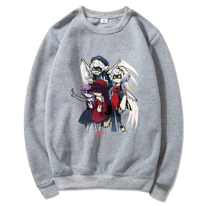 Hoodie mit Kapuze & Kängurutasche – Cartoon-Charakter-Print