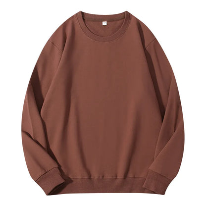 Unisex Langarm Sweatshirt Rundhalsausschnitt Freizeit Pullover Einfarbig