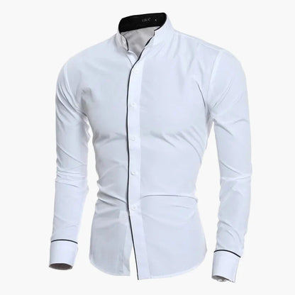 Herren Elegantes Slim Fit Hemd mit Stehkragen – Modernes Business- und Freizeitshirt