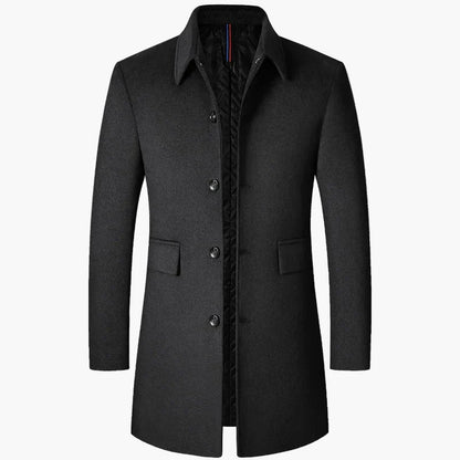 Herren Veganer Wollmantel im Koreanischen Stil – Klassische Trenchcoat-Optik für Alltag und Business