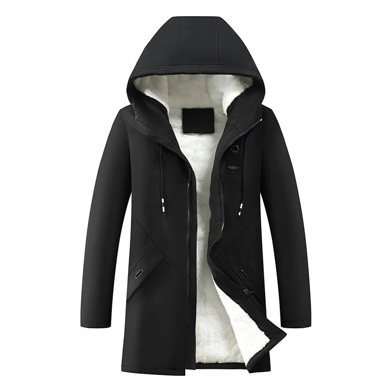 Herren Winterparka mit Kapuze und Teddyfutter – Warmer Mantel