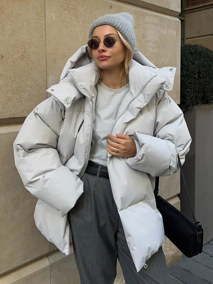 Damen Steppjacke mit Kapuze, kurz, gepolstert