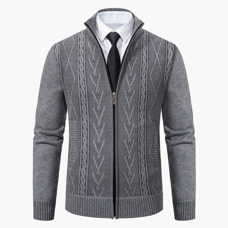 Herren Strickjacke im Business-Stil mit Reißverschluss – Elegante Freizeit- und Büromode