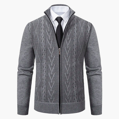 Herren Strickjacke im Business-Stil mit Reißverschluss – Elegante Freizeit- und Büromode