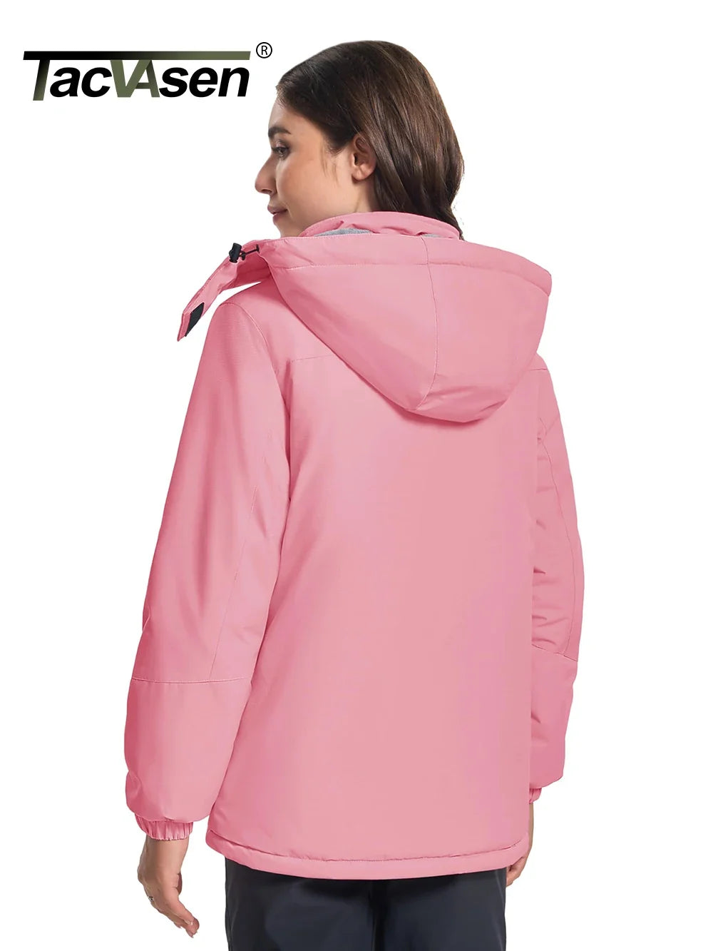 Damen Winterjacke Outdoor Jacke mit Kapuze und Reißverschlüssen