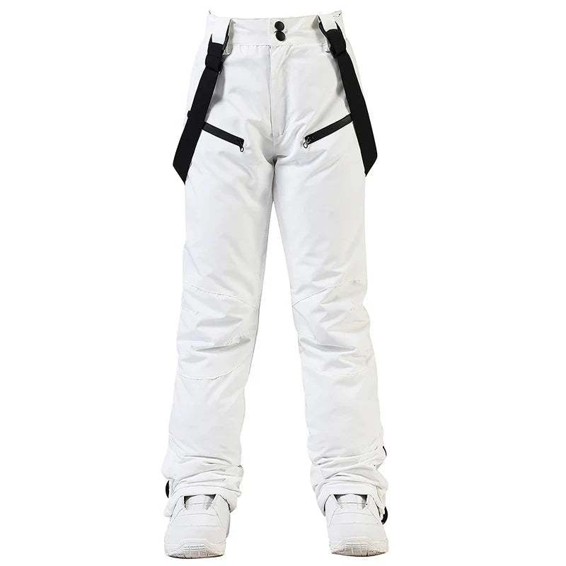Unisex Skihose Schneehose mit Trägern in Flieder