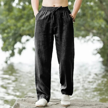 Unisex Leichte Hose mit Gummizug Kordelzug & Seitentaschen