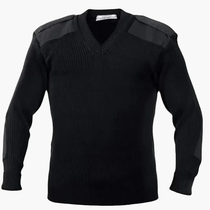 Herren Strickpullover im Militärstil – Klassischer V-Ausschnitt, robuster Alltagsbegleiter