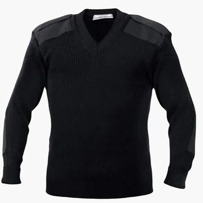 Herren Strickpullover im Militärstil – Klassischer V-Ausschnitt, robuster Alltagsbegleiter