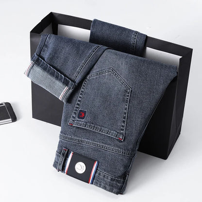 Jeans Herren Denim Hose Dunkelgrau Regular Fit