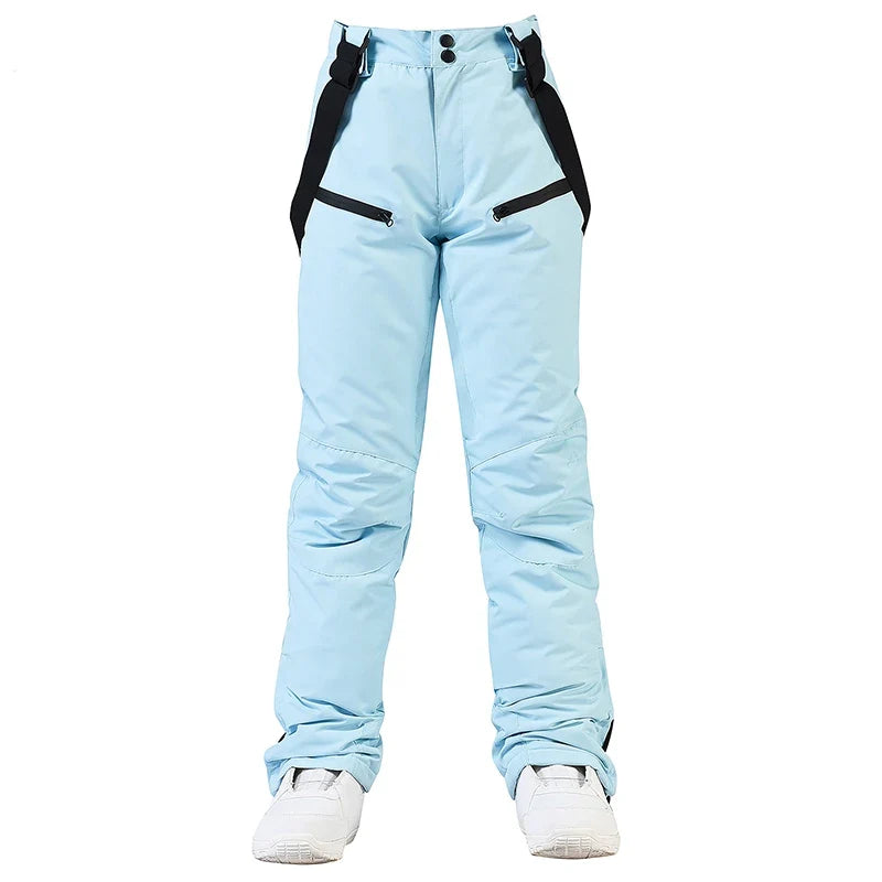 Unisex Skihose Schneehose mit Trägern in Flieder