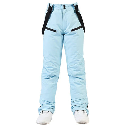 Unisex Skihose Schneehose mit Trägern in Flieder