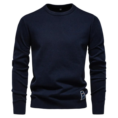 Herren Rundhals Pullover Langarm Basic Strickpullover