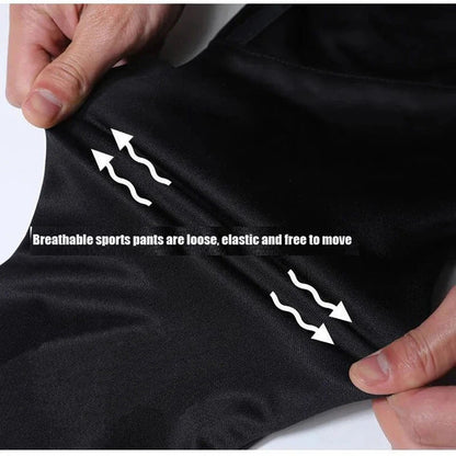 Herren Sport Trainingshose Schwarz mit Farbstreifen Jogginghose Elastischer Bund Reißverschlusstaschen