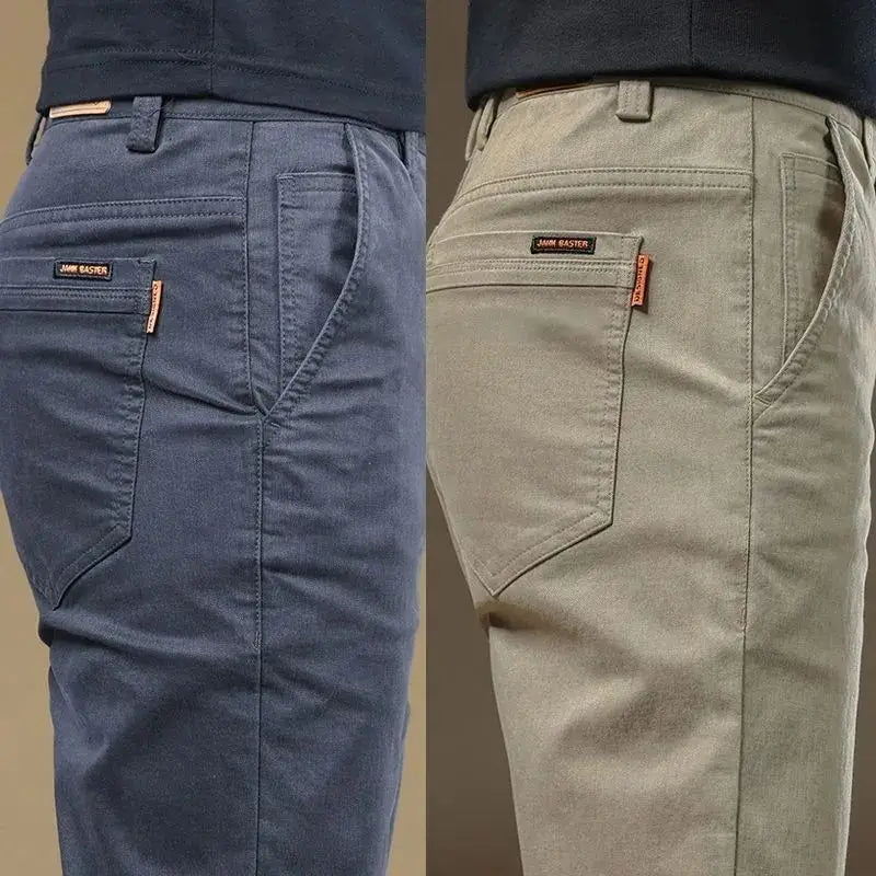 Herren Chino Hose Slim Fit mit Gesäßtaschen in Schwarz, Grau oder Khaki