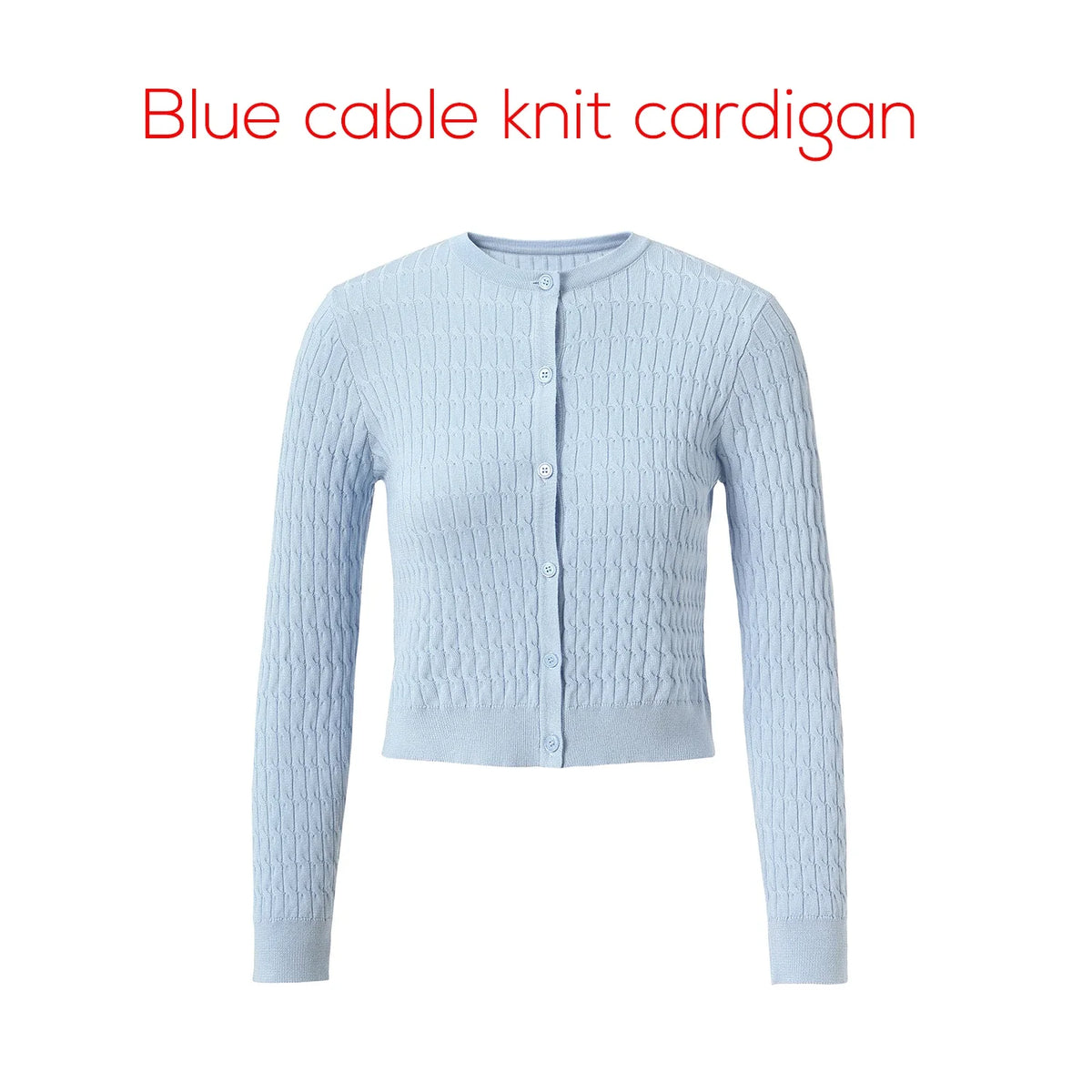 Damen Strick-Cardigan mit Zopfmuster und Rundhalsausschnitt