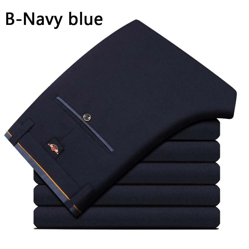 Herren Stretch Businesshose Schwarz Slim Fit Anzughose