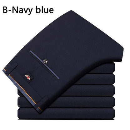 Herren Stretch Businesshose Schwarz Slim Fit Anzughose