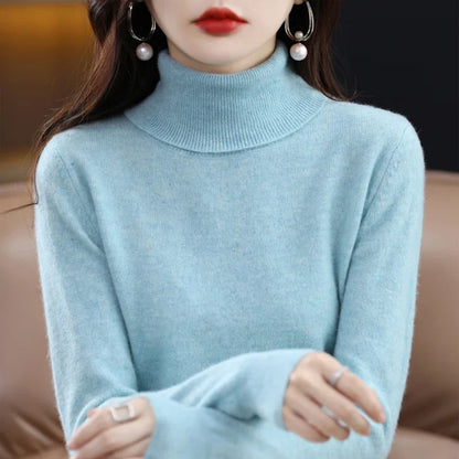 Damen Rollkragenpullover, weiches Material, langärmlig