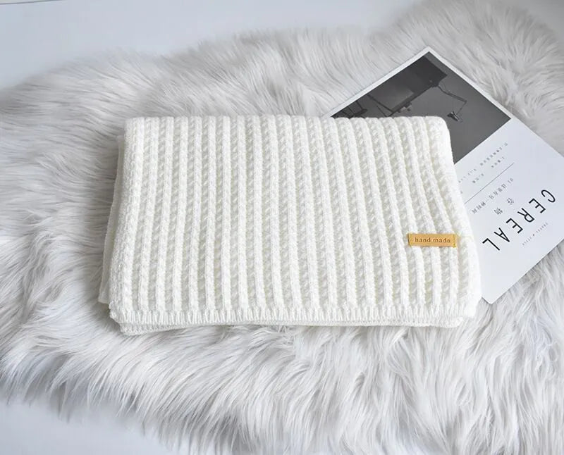 Gerippter Strickschal für Winter, breiter Rippstrick, verschiedene Farben