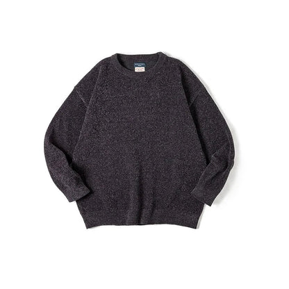 Unisex Langarm Pullover Rundhalsausschnitt Feinstrick meliert