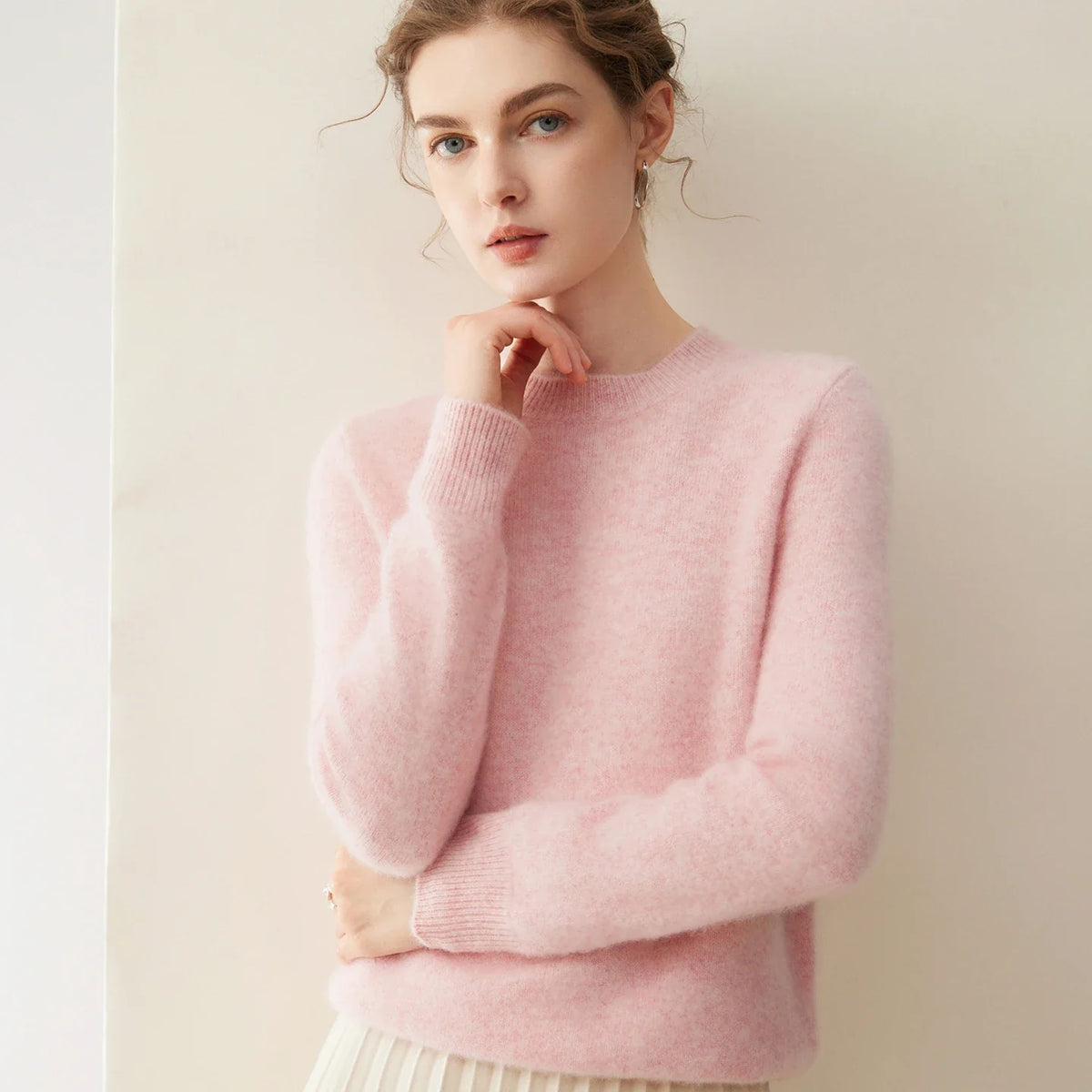 Damen Pullover Rundhals Langarm Weiches Material