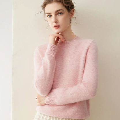 Damen Pullover Rundhals Langarm Weiches Material