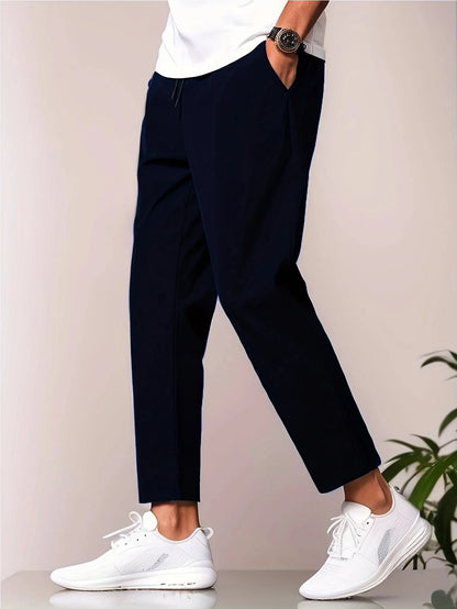 Herren Freizeithose Schwarz mit Kordelzug