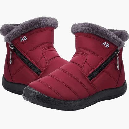 Damen Winterstiefel Warm Gefüttert Wasserdicht mit Reißverschluss – Bequeme Alltagsschuhe für kalte Tage