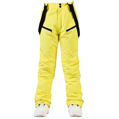 Unisex Skihose Schneehose mit Trägern in Flieder