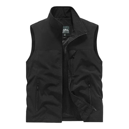 Herren Outdoor Weste mit Stehkragen und Reißverschlusstaschen