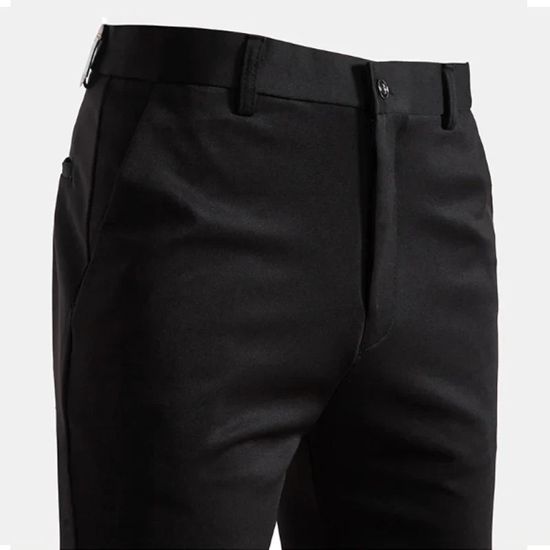 Herren Stoffhose Slim Fit mit Knopfverschluss und Gürtelschlaufen