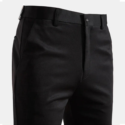 Herren Stoffhose Slim Fit mit Knopfverschluss und Gürtelschlaufen