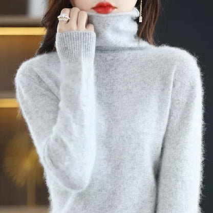 Damen Rollkragenpullover mit langen Ärmeln, weiches Material