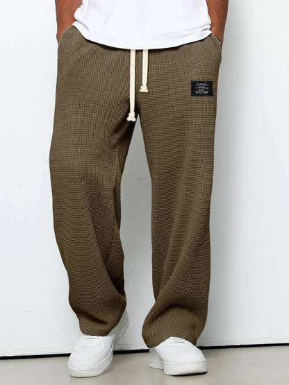 Unisex Freizeithose Waffel-Optik mit Kordelzug
