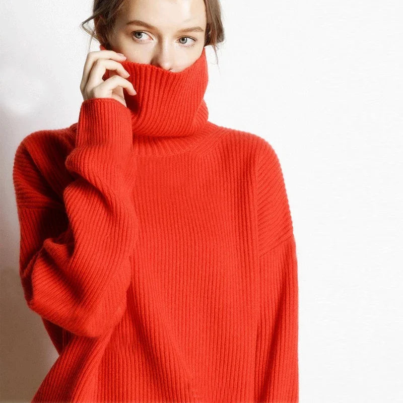 Damen Strickpullover mit Rollkragen – Modisch und Bequem für Alltag und Büro