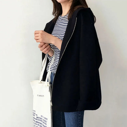 Damen Kurzjacke mit Kapuze Lockerer Schnitt