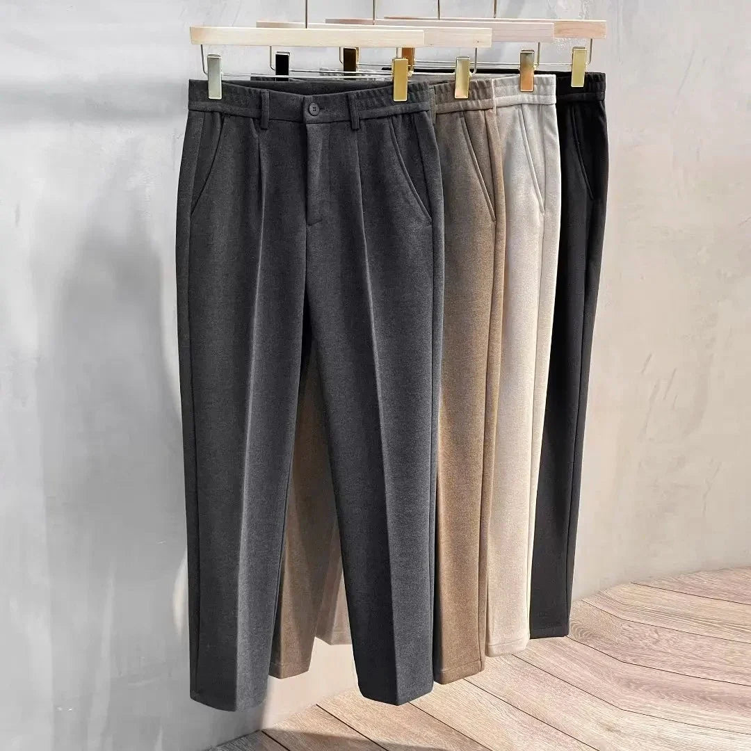 Unisex Stoffhose mit Gummizugbund - Bequeme Chinohose in Dunkelbraun