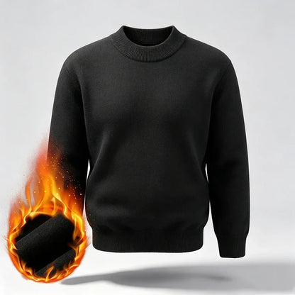 Herren Mock-Neck Pullover Langarm Basic Strickpullover