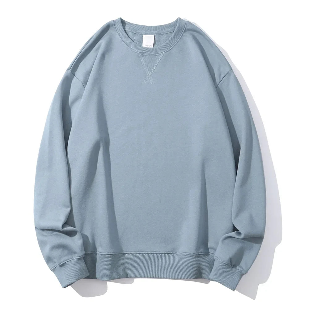 Unisex Langarm Sweatshirt Rundhals Grau meliert
