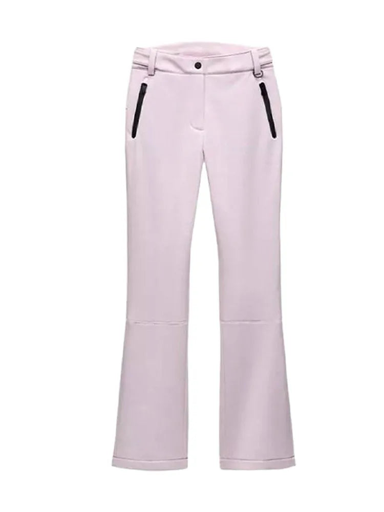 Damen Steppjacke mit Kapuze & Skihose Set Hellrosa