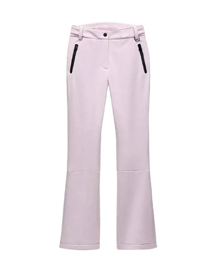 Damen Steppjacke mit Kapuze & Skihose Set Hellrosa