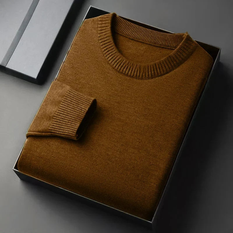 Herren Pullover Rundhals Langarm Basic Strickpullover