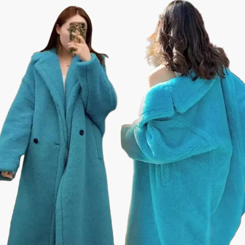 Damen Langer Plüsch Kunstfell Mantel – Modischer Wintermantel für stilvolle Outfits