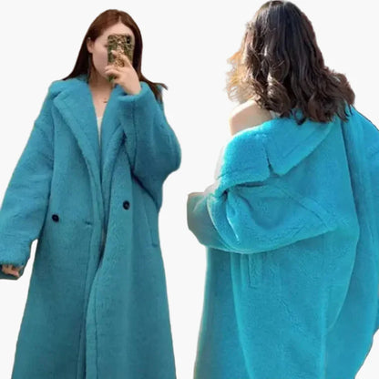 Damen Langer Plüsch Kunstfell Mantel – Modischer Wintermantel für stilvolle Outfits